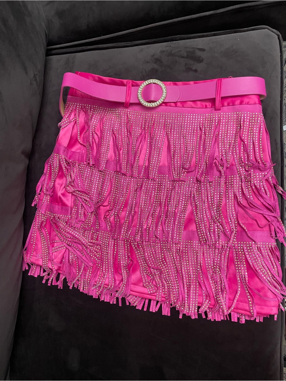 NWT Tiered Rhinestone Mini Skirt - Picture 6 of 9